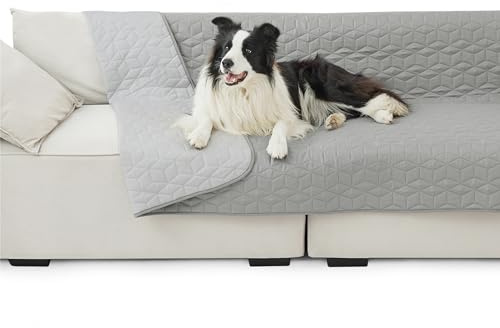 Bedsure wasserdichte Hundedecke - 132x208 cm rutschfeste Hundedecke zum Schutz der Couch, Hundematte waschbar, Hundedecke für unterwegs, Kratzfest, schmutzabweisend, Grau