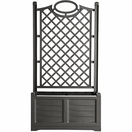 Pannello Grigliato con Fioriera in Resina Varie Finiture 42,5 x 80 x 150 cm - Colore Principale: Grigio Antracite