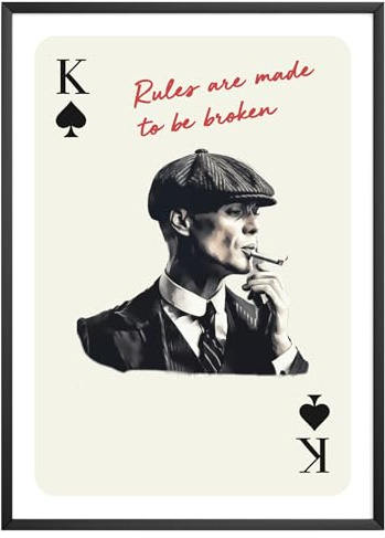 MJ-GRAPHICS® Poster Thomas Sehlby Mann Anzug Bild Peaky Blinders Poster Stil Gentlemen Wohnzimmer Wandbild Retro Gangster Film Mafia Bar Deko Eleganz Zeitlos – A4 Ohne Rahmen