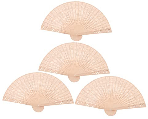 Alipis 4 Stück Faltfächer Aus Holz Handfaltbare Ventilatoren Hochzeitsfans Zarter Brautfächer Gefälligkeiten Für Hochzeitsfeiern Hochzeitsandenken Für Die Gäste Deko-Fans Für Hochzeiten