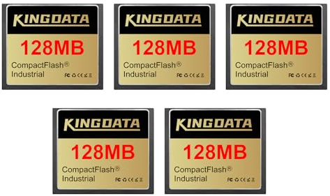 KINGDATA Compact Flash Industrielle 5pack 128Mo Carte mémoire FAT16 Type I pour équipements industriels et appareils Photo numériques Anciens