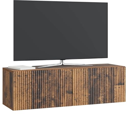 vidaXL Wandmontierter TV-Schrank Altholz 98 x 31 x 30 cm Holzwerkstoff, Wohnzimmer, Moderne Entertainment-Wand, rechteckige TV-Konsole, stylischer Stauraum, hängender Schrank