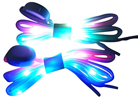 MadeComfy LED Shoelaces Light Up Shoe Laces 3 Modes 7 Colors Flashing Colorful Shoestrings