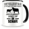 Samunshi® Ich denke an Schafe Tiere Tasse Kaffeetasse Teetasse Kaffeepott Kaffeebecher Becher H:95mm/D:82mm schwarz