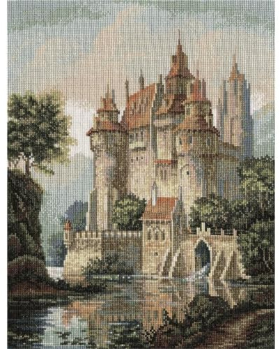 PANNA - Counted Cross Stitch Kit - Castle in the Mountains - ZU-1280-14 Count - Aida - 14.37 x 10.83 inch - DIY kit