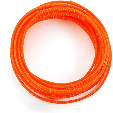 Othmro 5m Cable Tidy Sleeve, Diameter 4mm, Braided Cable Management Protector, Cable Organizers Wire Tidy Tube for Desk TV PC, 1 Pc Orange