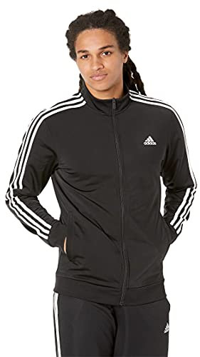 adidas Men's Essentials Warm-up 3-Stripes Track Top Jacket, Black/White, S