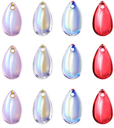 Beadthoven Glasperlen in Tropfenform, bunt, transparent, Wassertropfen, lose Pony-Perlen, Anhänger für Halsketten, Ohrringe, Schmuckherstellung, Kronleuchter, Dekor, Loch: 1,2 mm, 100 Stück