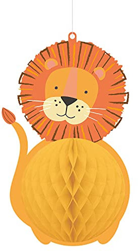Amscan 9910165 - Get Wild Animals Kids Birthday Party Lion Honeycomb Hanging Decorations - 3 Pack