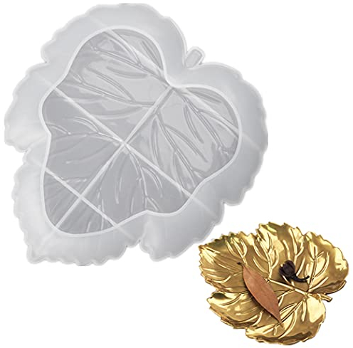 Aabellay Cendrier en Silicone Moule Résine DIY Boîte à Bijoux Conteneur Support Moule Epoxy Art Moules - Forme de Feuille d'érable