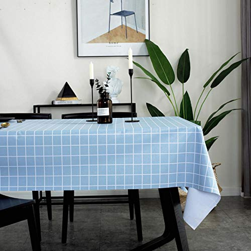 XQSSB Abwaschbar Garten Tisch Decke Anti Heißverschleißfest Wachstischdecke Tischdecken Eckig Hellblau F 80 × 120 cm