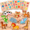 lenbest Wooden Puzzle Toddler Toys - 6PCS Jigsaw Puzzle - Toys for Children Age 3+
