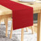 Encasa XO Tischläufer | Garngefärbte Feinripp-Baumwolle | Größe 32x150 cm | Solide rot | Maschinenwaschbar