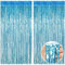 O-Kinee Lametta Vorhänge See Blau Glitzer, 2 Stück Metallische Glitzervorhang Fringe 1m x 2m, Glitzer Tinsel Curtain, Folienfransen Vorhang für Weihnachtsbaum Geburtstage Festivals Party ​Bühnendekor