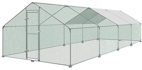 UISEBRT Gabbie per pollaio, per piccoli animali domestici, con tetto in PE per pollame, conigli, piccoli animali domestici, cani (3 x 8 x 2 m)
