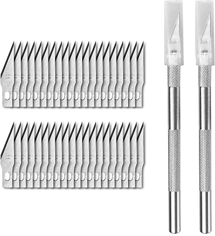 2XCutter di precisione con 40 lame di ricambio, tipo 11 (2XCutter di precisione /40 lame)