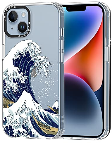 MOSNOVO für iPhone 14 Hülle – Durchsichtige, schlanke, stoßfeste TPU+PC-Handyhülle, [6,6 Fuß Fallschutz/Anti-Abziehen] - Große Welle