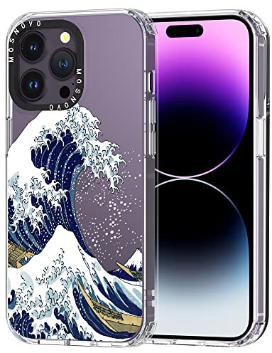 MOSNOVO für iPhone 14 Pro Max Hülle – Durchsichtige, schlanke, stoßfeste TPU+PC-Handyhülle, [6,6 Fuß Fallschutz/Anti-Abziehen] - Große Welle