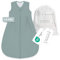 emma & noah Premium Baby Schlafsack Sommer, Bequem & Atmungsaktiv, 100% Bio-Baumwolle, OEKO-TEX Zertifiziert, Flauschig Weich, Bewegungsfreiheit, 1.0 TOG (Essential Mint, 70 cm)