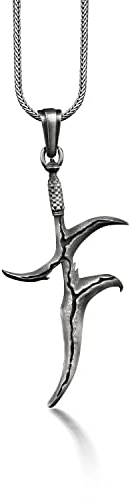 BySilverStone Jewelry Schwarze Messer-Dolch-Halskette In Silber, Mittelerde-Krieger-Halskette Für Die Beste Freundin, Schwert-Halskette Für Freund, Elden-Ring Inspiriert