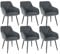 WOLTU 6er Set Esszimmerstühle mit Armlehne Rückenlehne, für Esszimmer Wohnzimmer Küche, Bequeme Küchenstühle gepolstert mit Samtbezug, Metallbeinen, Dunkelgrau