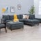 Panana Corner Sofa, L shape Corner Sofa Sets for Living Room - With Charging USB chaise Linen Fabric Stylish Contemporary Sofas, 6 Seater Corner with Chaise Grey