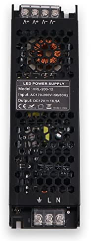 Namvo LED Driver 12V 200W LED Transformer, Slim LED Power Supply Constant Voltage Adapter for LED Strip Cabinet Lights