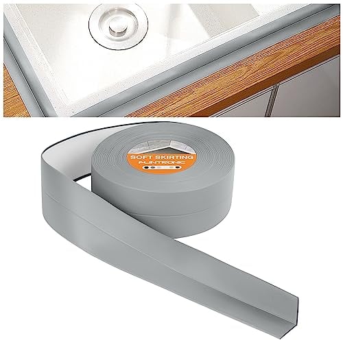 Flintronic Weichsockelleiste, 19 x 19mm 4.5m Weichsockelleiste Selbstklebend für Küche und Badezimmer, Selbstklebende Abschlussleiste aus PVC, Flexible Knickleiste - Fugendichtungsband