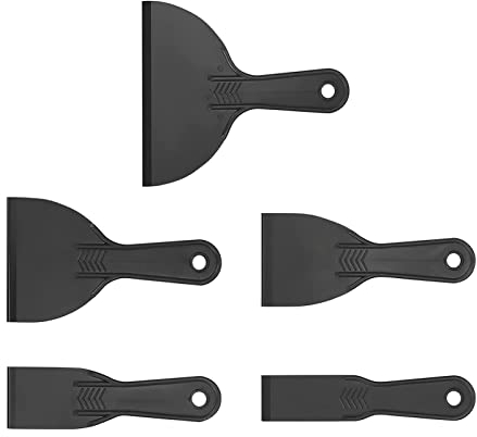 Yesmin 5 Piece Plastic Putty Knife,Wallpaper Scraper,Paint Scraper Tools for Repairing, Decal,Wallpaper,Baking,Wall,Car Putty and Painting