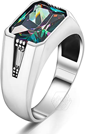 mysilverworld 925 Sterling Silber Mystic Topas Stein Türkischer Herrenring Metall mystischer Topas, Metall, Mystischer Topas