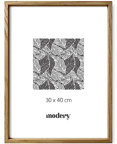 Modery Bilderrahmen 30x40 aus natürlichem Eichenholz für Fotos und Poster, Holzrahmen für 30x40-Blätter (30x40cm, Natur-Eiche)