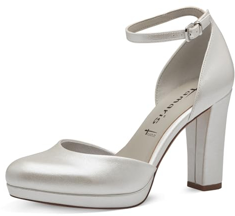 Tamaris Damen Klassische Pumps, Frauen Absatzschuhe,Heels,hochhackige Schuhe,stoeckelschuhe,Ausgehschuhe,Abendschuhe,Court Shoes,Pearl,41 EU