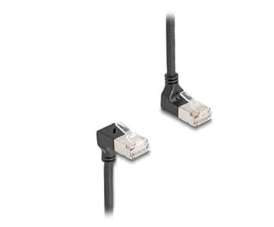 DeLOCK RJ45 Netzwerkkabel Cat.6A S/FTP Slim 90° Oben/unten gewinkelt 2 m
