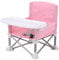 Generic Baby Seat Booster, Space Saver Toddlers, Portable Folding Booster Feeding Chair with Belt/Food Tray/Travel Bag, Pink