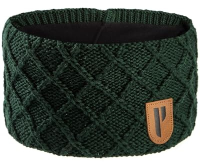 Parforce Stirnband Gitterstrick Oliv, Einheitsgröße | In attraktivem Gitterstrick. Weiches Microfleece-Innenband. Höhe 11 cm.