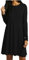 AJFASHION Women Long Sleeve Swing Dress Ladies Casual Flared A Line Skater Dress Top Size Black 16/18