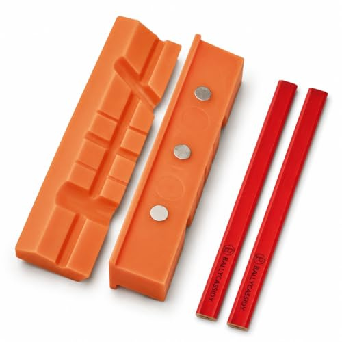 Katai – Set 2 Protezioni Magnetiche per Morsa da Banco 6 – Morbide Ganasce in Gomma per Morsa Metallica – Antigraffio con 2 Matite da Carpentiere Incluse