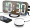 REDGO Loud Digital Alarm Clock for Heavy Sleepers with Bed Shaker with Adjustable LED Light, Snooze, 2 USB Charger, Large Mirror Surface Clock, Digital Alarm Clock for Bedroom