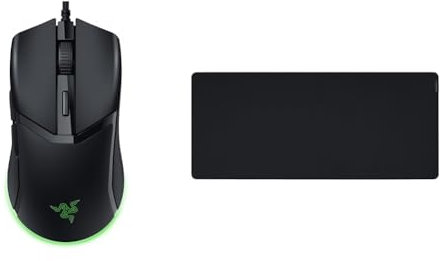 Razer Cobra - Lightweight Wired Gaming Mouse Chroma RGB Black & Gigantus V2 XXL - Soft XXL Gaming Mouse Mat for Speed and Control Black