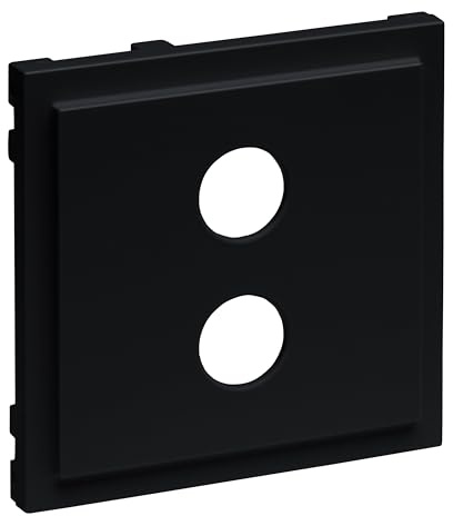 LEGRAND, SEANO Abdeckung für Lautsprecher-Anschlussdose 1-fach, 4 mm-Buchsen, Farbe: Schwarz lackiert, 765378