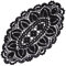 BOMHCS Spitzen-Tischläufer, oval, Breite (25,4 cm - 30,5 cm) x Länge (50,8 cm bis 55,9 cm), handgefertigte Häkelvase, Deckchen, Kommode, Schals, Tischdecke (1, schwarz), 1 Stück