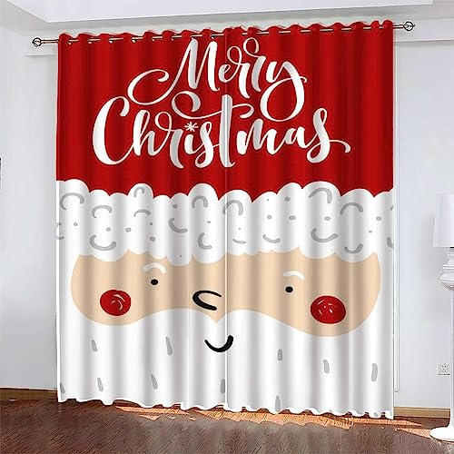 Boys Verdunkelungsvorhang-Set Für Schlafzimmer 3D-Druck Frohe Weihnachten Charakter Vorhänge Für Kinderzimmer Schiebegardine Blickdicht Für Dekoration Wohnzimmer Hotelbüro Esszimmer -4E9Z6J5P8M7