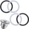 4PCS 110mm Sink Plug Rubber Seal O-Ring Sink Seal Washer Rubber O Ring Sealing Gasket Washers for Bathroom Washer Basin Toilet Drain Kitchen Sink Basket Strainer Waste Black White 2 Set