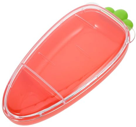 Cabilock Sectioned Food Container Carrot Divided Tray with Lid 2 Compartment Food Box Divided Serving Plate for Snacks Fruit Vegetable Salad Orange