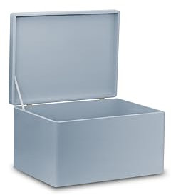 Pinus - Holzkiste mit Deckel 40x30x23 cm, Box ohne Griffe, Stabiles Holzbox mit Deckel, Schatztruhe aus Holz mit Klappverschluss, Holzschachtel mit Deckel, Aufbewahrungsbox - Grau