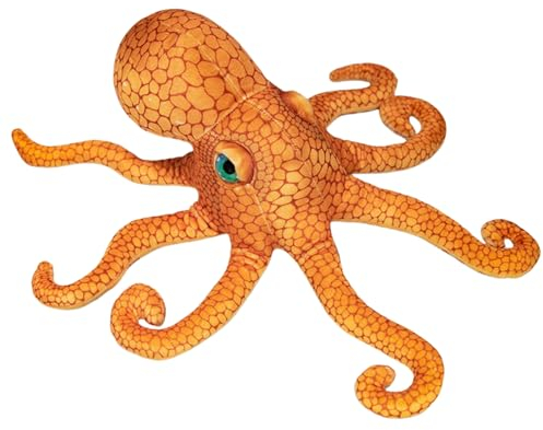 champracer Kuscheltier Octopus Stofftier Realistisches Riesenkrake Plüschtiere für Kinder, 55 cm Gross Krake Kuscheltier für kuschelecke Kinderzimmer Schlafzimmer Deko (Heller Oktopus)