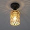 Yosoan Vintage Rattan Flush Ceiling Pendant Lights,1 Chandelier Pendant Light Fitting,Farmhouse Ceiling Light Fitting for Bedroom Kitchen Living Room Dining Room (Black)