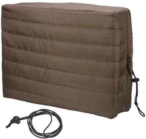 PATIKIL Funda para Aire Acondicionado Interior, 28x20x3.5 Cubierta para Unidad de Aire Acondicionado de con Doble Aislamiento y Cordón Elástico para Unidad de Pared o Ventana, Marrón