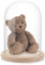 AKOLAFE Glasglocke mit Holzboden 21cm Hoch Glaskuppel Deko 17cm Durchmesser Glashaube Glasglocke Transparent Glasglocke Deko für Puppen, Kerzen, Sammlerstücke (Ohne Lampe)