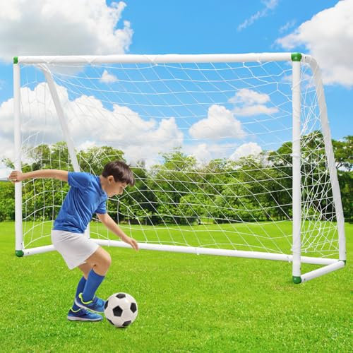 Vkechh Fußballtor 180x120 cm,PVC Fußballtore Fußballtor mit Netz für Strand, Park, Trainingstore, Spielplatz, Hinterhof, Garten